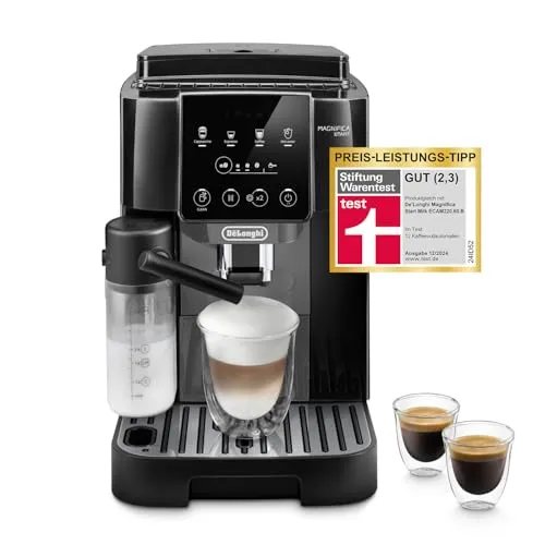 De'Longhi Magnifica Start ECAM222.60.BG, Kaffeevollautomat mit LatteCrema-Milchsystem - Kaffeevollautomaten mit frischem Kaffeegenuss durch integriertes Mahlwerk und automatischer Milchschaumzubereitung für perfekten Cappuccino.