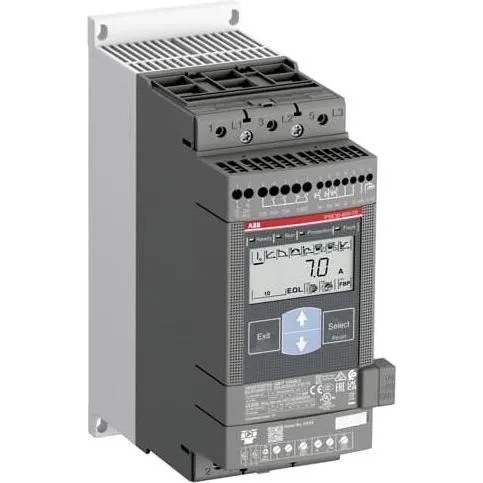 ABB PSE30-600-70 Sanftstarter 5.5kW - Sonstige Elektroinstallationsartikel mit integriertem Überlastschutz und Drehmomentregelung für präzise Pumpensteuerung. Kompakt, leistungsstark und benutzerfreundlich durch beleuchtetes Display.