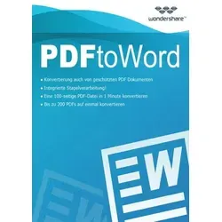 Wondershare PDF to Word Converter Win - Texterkennung & Konvertierungssoftware, mühelose Konvertierung von PDFs in bearbeitbare Word-Dokumente für einfache Bearbeitung und Anpassung.
