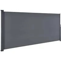 Juskys Seitenmarkise Dubai 500 x 160 cm - Ausziehbare blickdichte Seitenmarkise für Garten und Terrasse, modernes Design, wetterfest und individuell anpassbar für optimalen Sichtschutz.