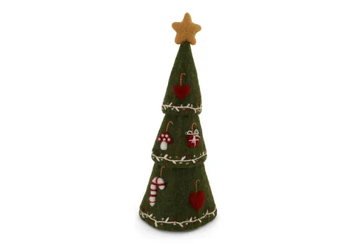 Gry & Sif Filz-Tannenbaum – 3-in-1 Weihnachtsdeko handmade - Stilvolle Weihnachtsdeko für drinnen, bestehend aus einem Tannenbaum in drei Teilen. Handgefertigt und inspiriert von skandinavischem Design und nepalesischem Handwerk.