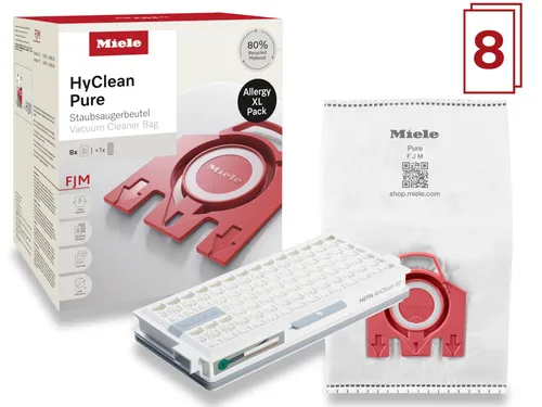 XL-Pack FJM HyClean Pure Staubsaugerbeutel + SF-HA 50 Filter für Miele - Hochwertige Staubsaugerbeutel für Miele Compact C1 und C2. Optimaler Staubschutz und einfache Handhabung für eine gründliche Reinigung.