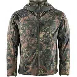 Hooded Insulated Jacke Level 4 flecktarn, XL - Die multifunktionale Hooded Insulated Jacke Level 4 von A. Blöchl bietet durch hochwertige PrimaLoft®-Fütterung optimalen Kälteschutz. Ideal für Outdoor-Aktivitäten und den Alltag, atmungsaktiv und winddicht.