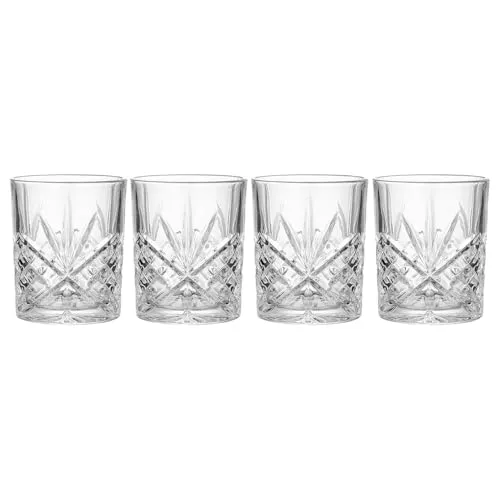 BUTLERS Set 4x Trinkgläser 300ml Gläser Set aus Kristall -CRYSTAL CLUB- ideal als Wasserglas & Trinkgeschirr