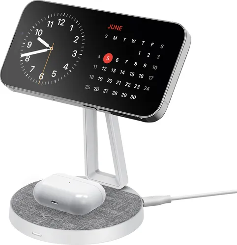 XLayer MagFix Pro 2-in-1 Ladestation - Kabelloses Laden für iPhone 16-11 Pro Max und AirPods, magnetisch und bis zu 15W Leistung