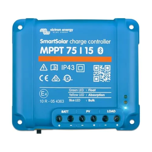 Victron MPPT 75/15 SmartSolar Laderegler 15A - Solarladeregler mit Bluetooth-Funktion von Victron Energy. Optimiert den Energieertrag Ihrer Solaranlage durch einen schnellen MPP-Tracker und bietet 98% Wirkungsgrad.