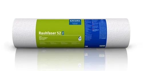 Erfurt RAUHFASER – Struktur 52 - 125,0/0,75m - Hochwertige weiße Raufaser Tapete, ideal zum Überstreichen und für kreative Wandgestaltungen, 93,75 m² pro Rolle.