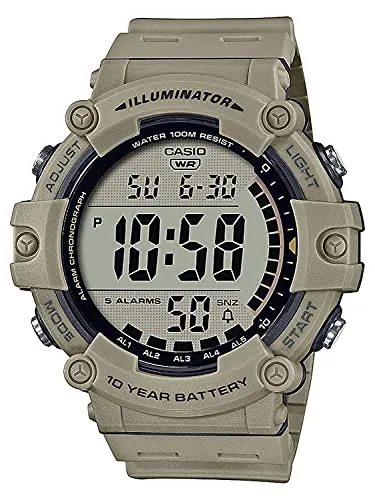 Casio Unisex-Erwachsene Digital Quartz Uhr mit Kunststoff Armband AE-1500WH-5AVEF, Technisch-Wissenschaftlich, Grau