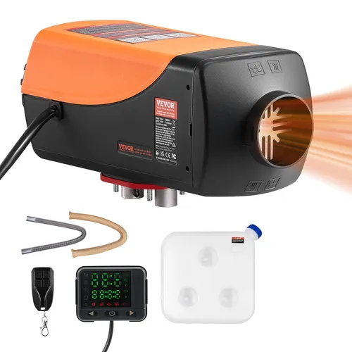 VEVOR Diesel Luftheizung 8kW mit 10L Kraftstofftank - Weitere Gebläse- & Lüfterteile, effiziente Diesel Luftheizung mit über 90% Kraftstoffeffizienz und einstellbarem Temperaturbereich von 8-36 °C für optimale Wärme.