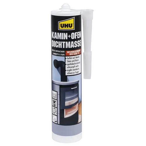 Hochtemperatur-Dichtmasse bis 1250°C für Kamin und Ofen - Hitzebeständige Dichtmasse für Kamin, Ofen und Auspuff. Ideal für zuverlässige Abdichtungen bei hohen Temperaturen. Einfache Anwendung mit Kartuschenpresse.