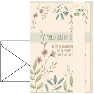Böttcher-AG Trauerkarten 81sk3743, mit Spruch, 115 x 170mm, Klappkarte mit Umschlag
