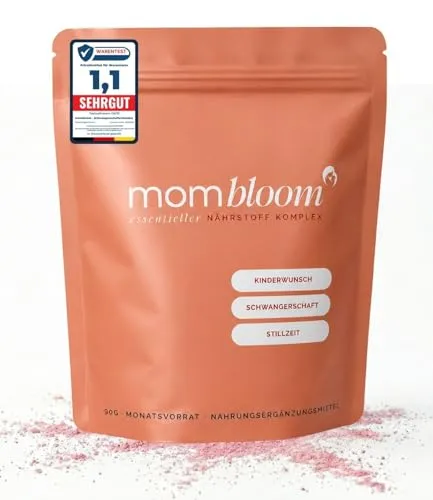 mombloom Essentials – Pulver für Kinderwunsch, Schwangerschaft & Stillzeit - 👶 Praktisches Pulver mit allen wichtigen Vitaminen und Mineralstoffen für Mama und Baby. Einfach in Wasser lösbar, vegan und laborgeprüft. Ideal für eine essentielle Versorgung in allen Phasen.