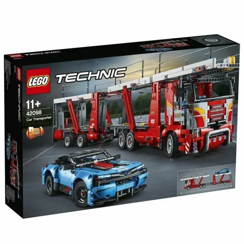 Lego 42098 Technic Autotransporter - 2493 Teile, mit funktionstüchtigem Lenkung und V8-Motor, ideal für kreative Bauprojekte ab 11 Jahren