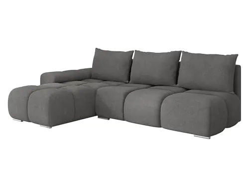 Mirjan24 Ecksofa Bukirt mit Bettkasten, 3 Sitzer L-Form Sofa mit Schlaffunktion, Eckcouch für Wohnzimmer, Couch mit Bettfunktion (Velo 635, Seite: Links)