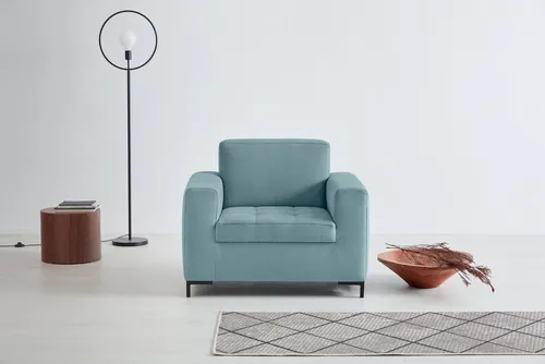 OTTO products Sessel Grazzo Loungesessel, moderne Sitzheftung, bequemer Einzelsessel, hochwertige Stoffe aus recyceltem Material, Steppung im Sitzbereich