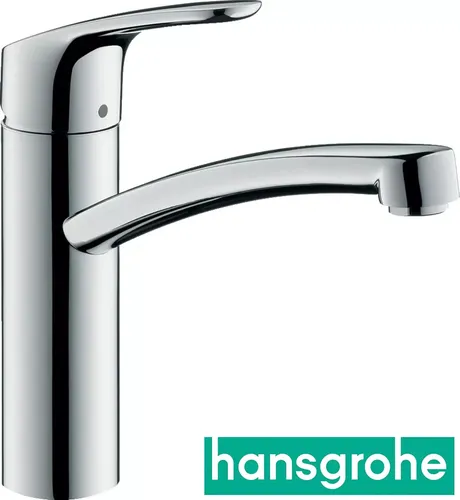 hansgrohe Focus M41 Küchenarmatur 160 - schwenkbarer Auslauf 360° mit Normalstrahl, ideal für Durchlauferhitzer und stilvolles Design in Chrom