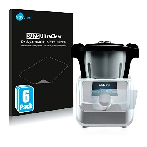 Savvies 6 Stück Schutzfolie für SilverCrest Mini Monsieur Cuisine Connect Displayschutz-Folie Ultra-Transparent