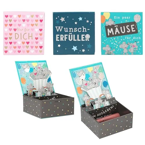 Depesche | WUNSCHERFÜLLER Pop Up Box für Geldgeschenke | 3D Geschenkbox mit Magnetverschluss | für Gutscheine & Geld | 1 Stück, Design zufällig | ideal für Geburtstag Hochzeit Weihnachten