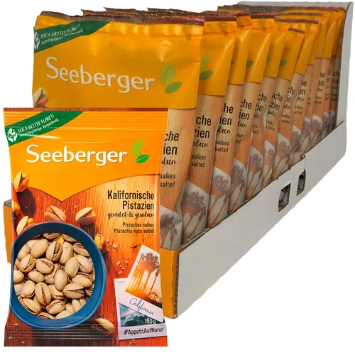 Seeberger Kalifornische Pistazien geröstet und gesalzen VPE 12x150g Packung