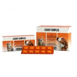 Legavit-Komplex 100 Tabletten für Hunde & Katzen - Diät-Ergänzungsfuttermittel zur Unterstützung der Leberfunktion bei chronischer Leberinsuffizienz, angereichert mit Mariendistel-Extrakt und essentiellen Aminosäuren.