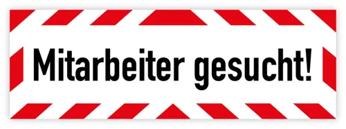 Aufkleber Stellenangebot „Mitarbeiter gesucht!“ Sticker Schild Folie | 21x7,4cm