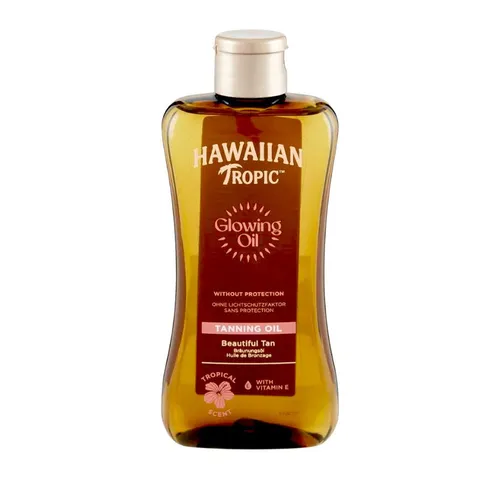 Hawaiian Tropic Glowing Oil Bräunungsöl 200 ml - Bräunungsöl für eine strahlende, gleichmäßige Bräune. Ideal für die Anwendung im Freien, sorgt für ein gepflegtes Hautgefühl und ist perfekt für den Sommer.