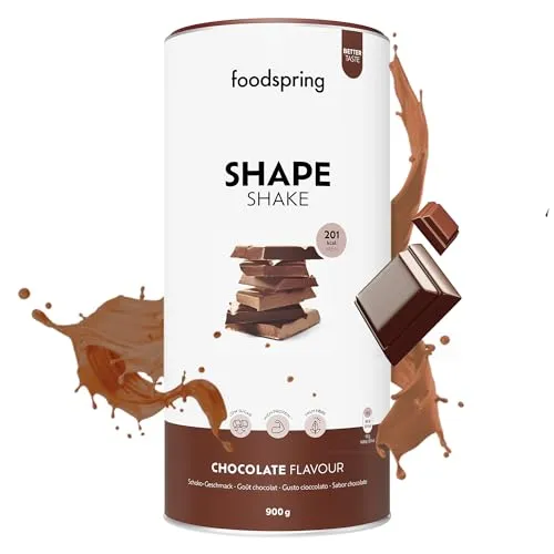 foodspring Shape Shake Schokolade – Vollwertiger Mahlzeitenersatz-Shake zur Gewichtskontrolle mit Premium Protein, 201 kcal pro Portion, Glutenfrei - 900g