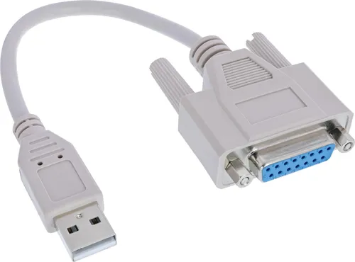 InLine® USB Adapter Kabel, USB Stecker A auf 15pol Buchse - Kabeladapter für USB Typ A auf 15pol Sub D Buchse, ideal für Kombigeräte. Einfach in der Handhabung, kein Treiber nötig, um Geräte anzuschließen.