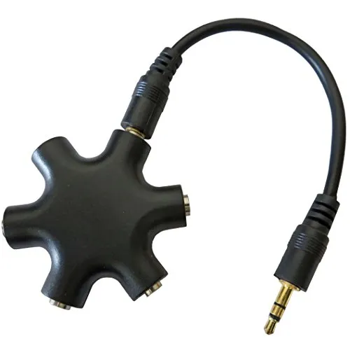 keepdrum ADA067 5-Fach Kopfhörer-Verteiler 3,5mm Splitter Y-Adapter