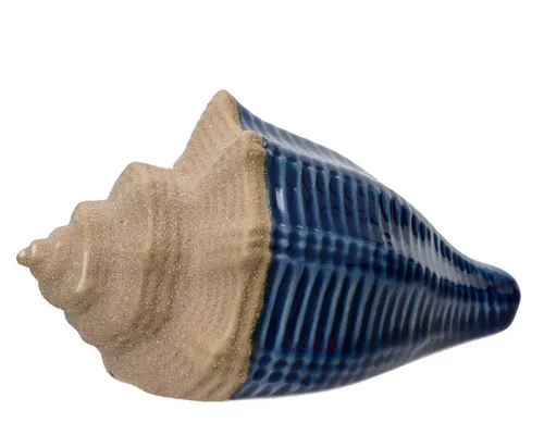 Decoris season decorations Dekoobjekt, Muschel Deko Maritim 15x8cm Porzellan Blau / Beige