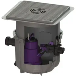 Kessel Hebeanlage Minilift L KTP 300-S1 - Wasserpumpen, platzsparender Einbau in die Bodenplatte mit integrierter Ablauffunktion, steckerfertig und wartungsfreundlich für einfache Installation.
