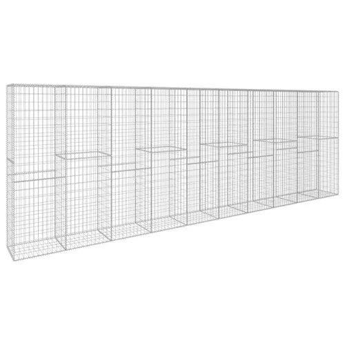 vidaXL Gabionenwand mit Abdeckung 600x50x200cm - Dekorative Zäune, stabile und langlebige Gabione aus verzinktem Stahl, ideal für robuste Stützmauern in Garten und Landschaftsgestaltung.