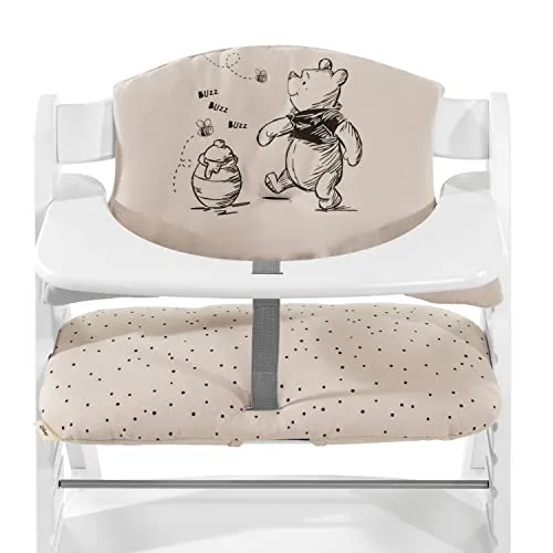 hauck Sitzkissen für Alpha+, Beta+ & Arketa Holzhochstuhl Highchair Pad Select, Anti-Rutsch Noppen, Doppelte Polsterung, Einfache Befestigung am Kinderstuhl (Disney Winnie the Pooh Beige)
