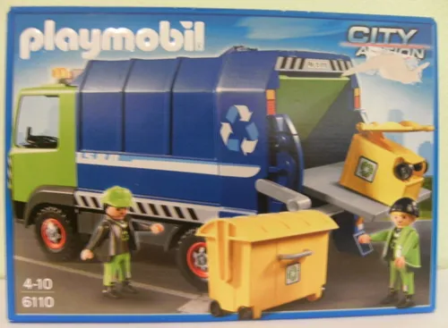 PLAYMOBIL New Truck Abfallsammlung 6110 - Bunt - Playmobil Spielzeug für kreatives Spielen, inklusive 2 Figuren und kippbarem Container für realistische Müllabfuhr-Szenarien. Ideal für Kinder von 4 bis 10 Jahren.