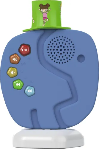 TechniSat TECHNIFANT - Audioplayer und Bluetooth-Lautsprecher für Kinder - Kinder-Musikbox mit Nachtlicht und 10 Std. Akku-Laufzeit, ideal für unterwegs und ohne Internet nutzbar. Inklusive Hütchen mit Audioinhalten.
