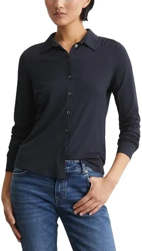 Marc O'Polo Damen B01205252505 Blouse, 811, XS EU - Damen Jerseybluse im eleganten Blusen-Style von Marc O'Polo, perfekt für vielseitige Outfits und einen lässigen Look.