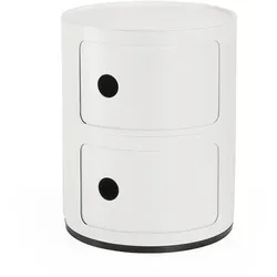 Kartell Componibili 2 Beistelltisch - Matt White - Modularer Beistelltisch aus dem Jahr 1967, ideal für jedes Zuhause. Praktische Türen und vielseitige Gestaltungsmöglichkeiten machen ihn perfekt für Wohnzimmer, Hobbyräume oder Büros.