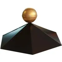 Karibu Haube für Sechseckpavillon mit Messingkugel - Pavillons - Stilvolle schwarze Haube mit eleganter Messingkugel, perfekter Schutz und Aufwertung für Ihren Sechseckpavillon.