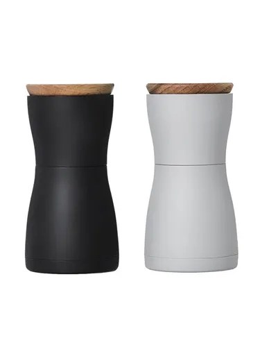 AdHoc MP125 Set Salzmühle und Pfeffermühle Twin Black & Grey - Küchenhelfer mit elegantem Design und stufenloser Mahlgradeinstellung für perfekten Genuss. Hochleistungs-Ceramic Mahlwerk sorgt für langlebige Frische und Geschmack.
