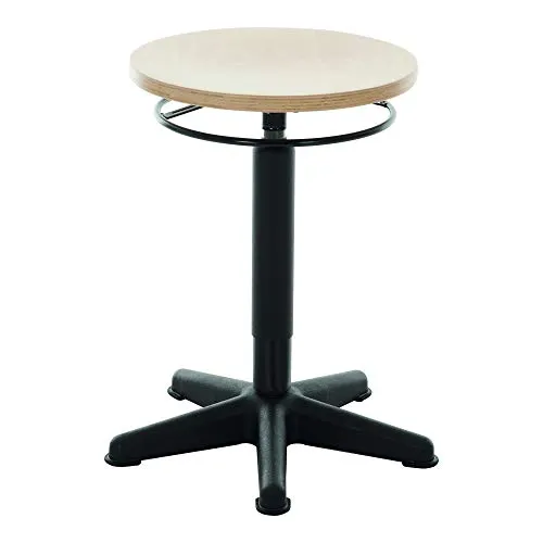 STIER Arbeitshocker mit Gleitern - Höhenverstellbar von 440-630mm - Bürostuhl aus naturbelassener Buche, ideal für flexibles Arbeiten und ergonomisches Sitzen.