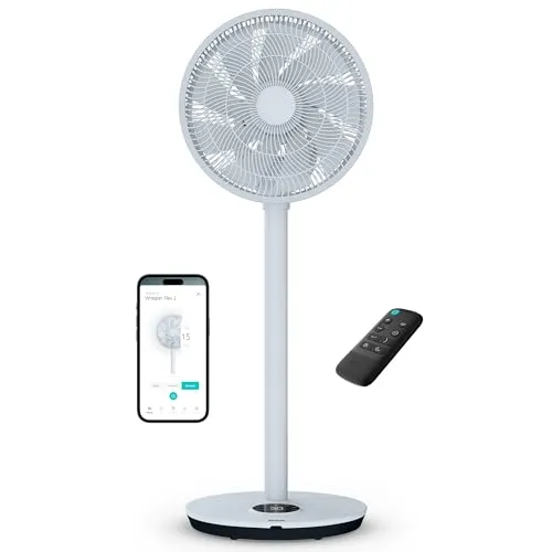 Duux Whisper Flex 2 Smart Ventilator – flüsterleise 13 dB – höhenverstellbar & energieeffizient - FLÜSTERLEISE & FLEXIBEL – Mit nur 13 dB sorgt der Whisper Flex 2 für ungestörten Schlaf. Wähle aus 30 Geschwindigkeiten und nutze ihn als Tisch- oder Standventilator. Smarte Steuerung über App oder Fernbedienung.