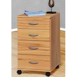 Rollcontainer VOGL MÖBELFABRIK "Barrie" - Beige Bürocontainer mit 4 Schubladen - Büroschränke mit 4 leichtgängigen Schubladen, platzsparend und pflegeleicht, ideal für Home Office und Büros, Made in Germany.