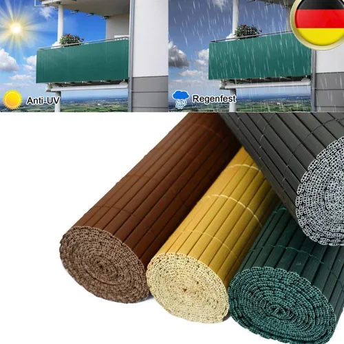 vidaXL Doppelseitiger Gartenzaun aus PVC - Sichtschutzmatte in Grün, ideal für Garten, Balkon und Terrasse. Robustes Material bietet effektiven Wind- und Sichtschutz bei einer Größe von 90 x 300 cm.