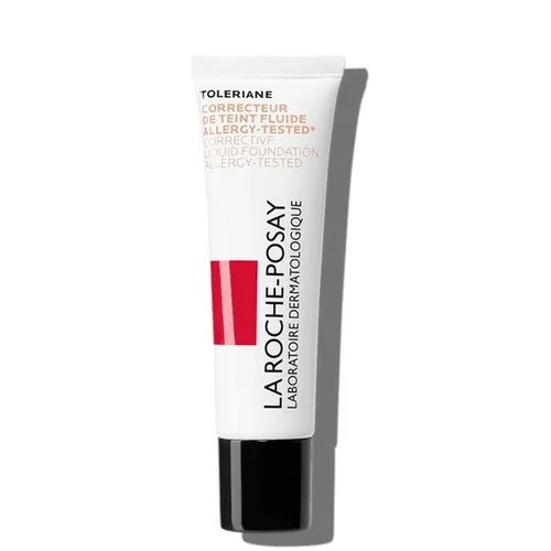 La Roche Posay Toleriane Fluid Corrector Fluid Foundation N. 12 - Gesichtscremes, flüssige Foundation mit SPF25 für empfindliche Haut, bietet bis zu 16 Stunden Deckkraft und korrigiert Rötungen und Unreinheiten.