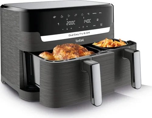 Tefal Easy Fry Grill EY905B10 - Heißluftfritteuse mit zwei Backschubladen, perfekt für gleichzeitige Zubereitung von Pommes und Gemüse