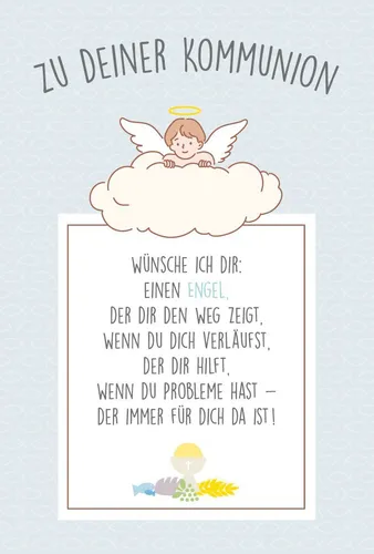 Kommunion - Glückwunschkarte im Format 11,5 x 17 cm mit Briefumschlag