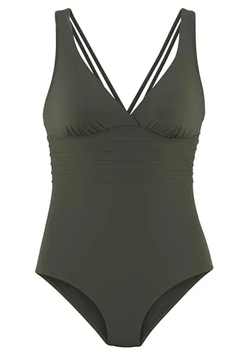 LASCANA Badeanzug mit Shaping-Effekt in Grün (Größe 42) - Bademode mit formendem Shaping-Vorderteil und integrierten Softcups für einen perfekten Sitz. Ideal für einen eleganten Auftritt am Strand oder Pool.