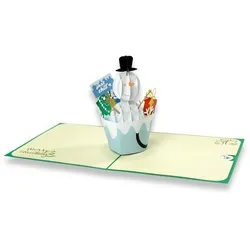 paperdora Weihnachtskarte 3D Pop-Up-Karte „Weihnachten“ mit Umschlag und Wachssiegel - Grußkarte, Weihnachten Geschenk