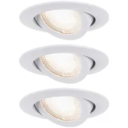 Paulmann LED Einbauleuchte 3er Set - Weiß Matt und Schwenkbar - Elegantes 3er Set schwenkbarer LED Einbauleuchten in Weiß Matt, ideal für individuelle Lichtgestaltung in jedem Raum.