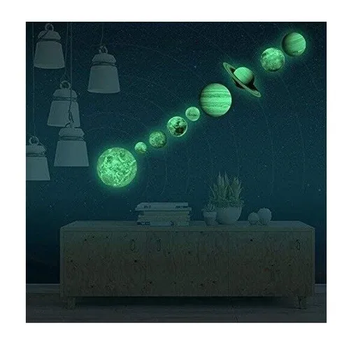 Wandabziehbilder Fluoreszierende Sonnensystem Planeten Wandsticker